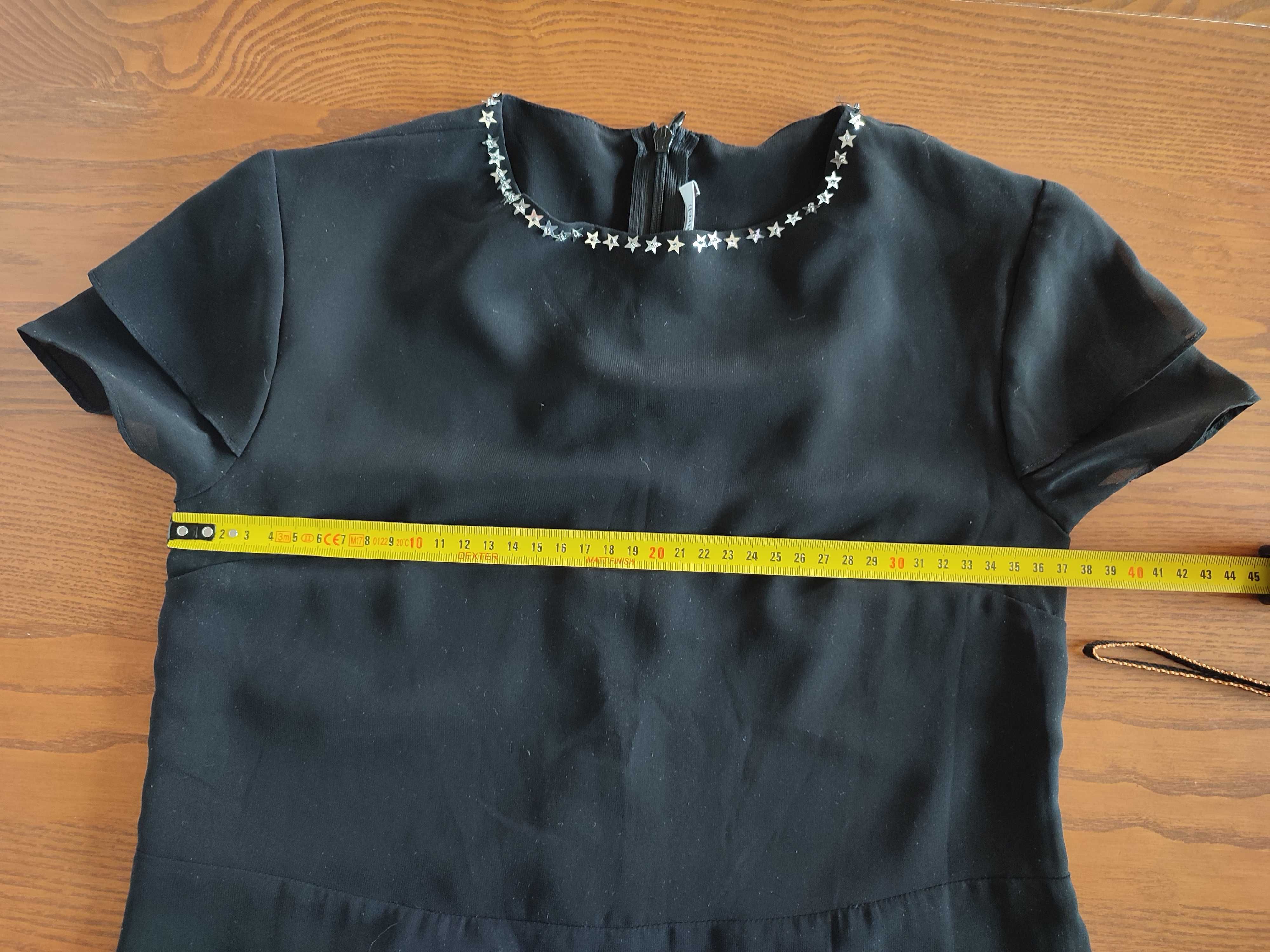 Elegancka czarna sukienka Cacharel 10 lat, 142 cm