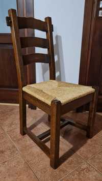 Krzesła dębowe ze słomianym siedziskiem, krzesło