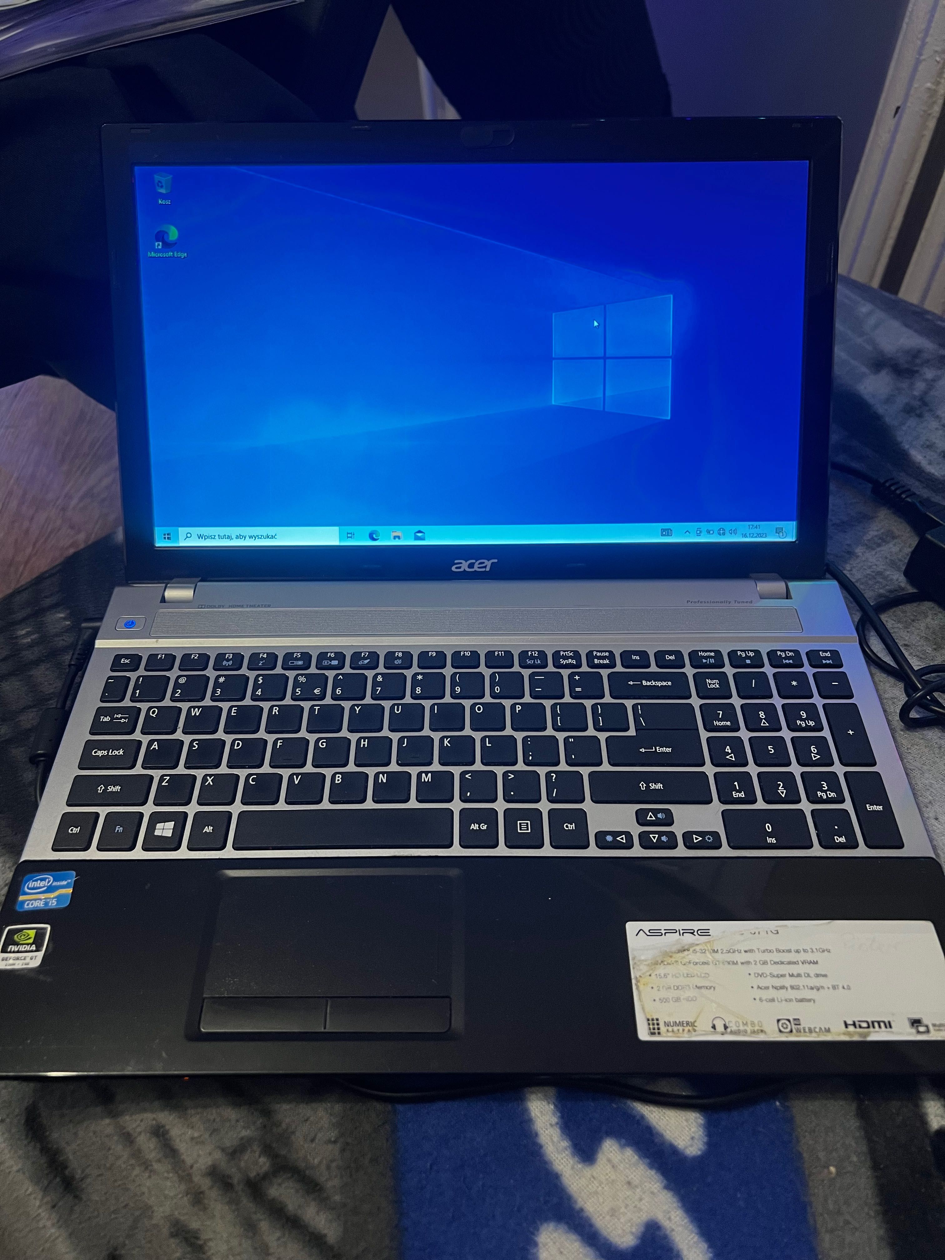 Laptop Acer Aspire V3 series 8gb/215 Q5WV1 używany Sprawny