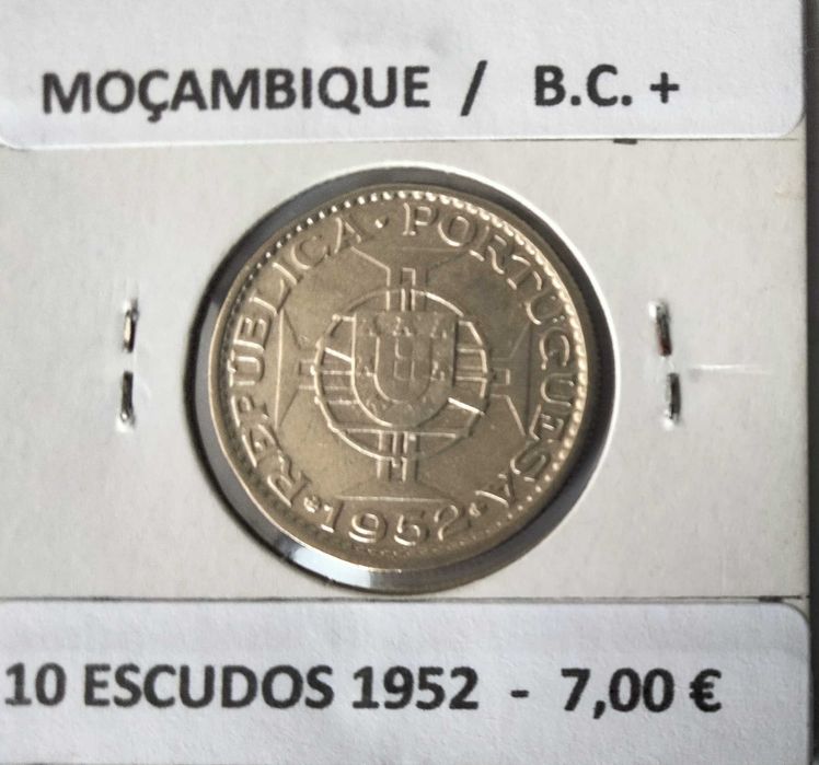 5 Moedas Portuguesas 10 Escudos Prata Circuladas Ex Colónia Moçambique