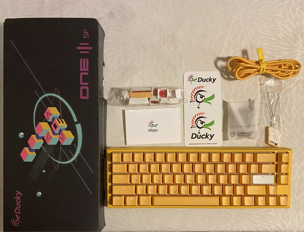 Новая, игровая клавиатура Ducky One 3 SF Yellow Cherry MX Brown,торг
