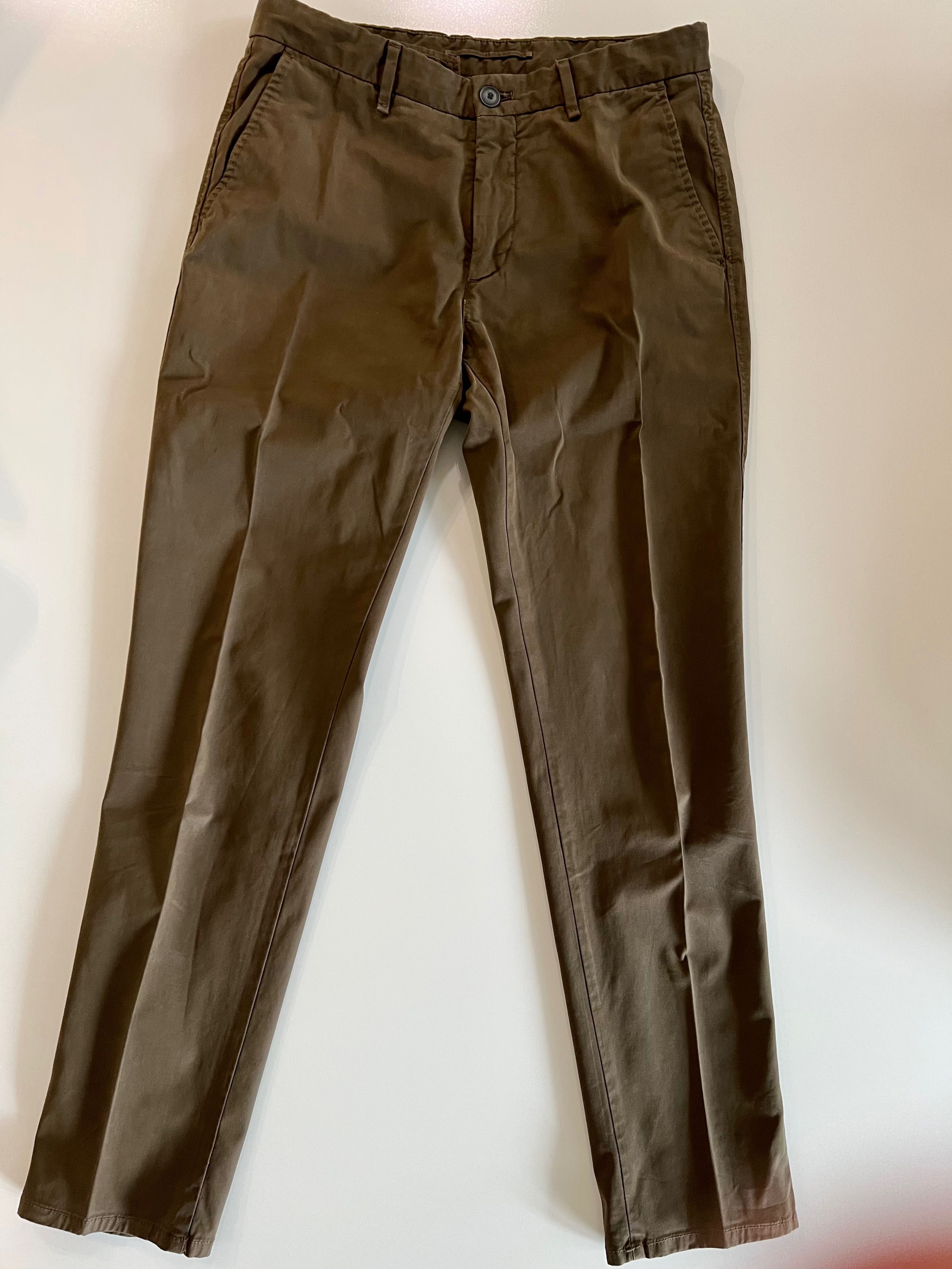 Spodnie chinos Massimo Dutti w kolorze brązowym i rozmiarze 38