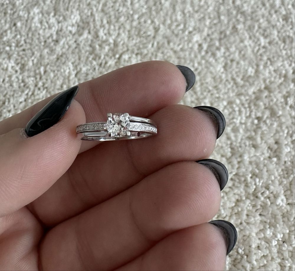 Anel Aliança Noivado Ouro Branco 18K Diamantes Topázio Bluebird