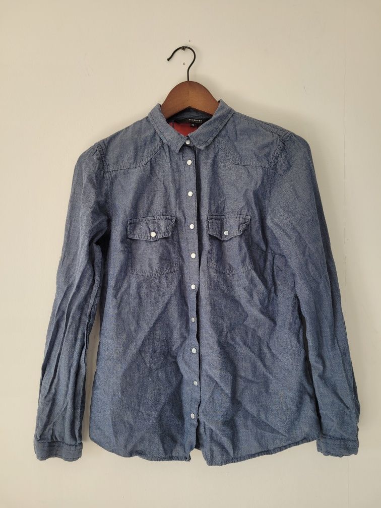 Damska koszula jeansowa, dżinsowa, 100 % bawełna, Reserved r. 38