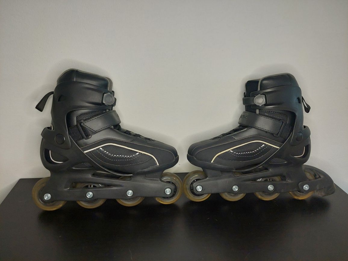 Patins em linha Oxelo tamanho 41 + cotoveladas + protecção pulso