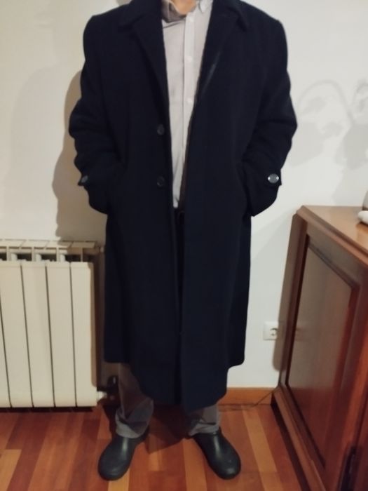 Sobretudo de homem em cachemira e lã