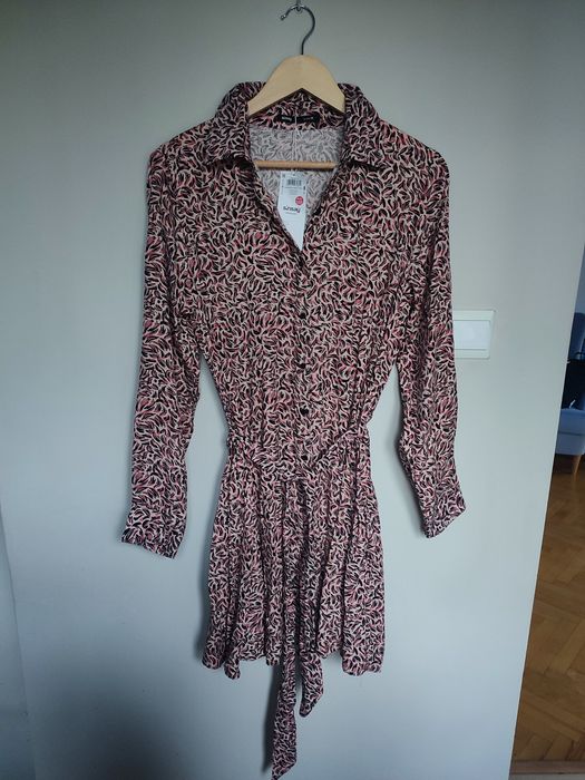 Nowa z metką różowa sukienka we wzory Sinsay