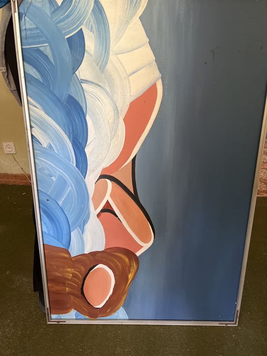 Quadro com pintura - ambos os lados