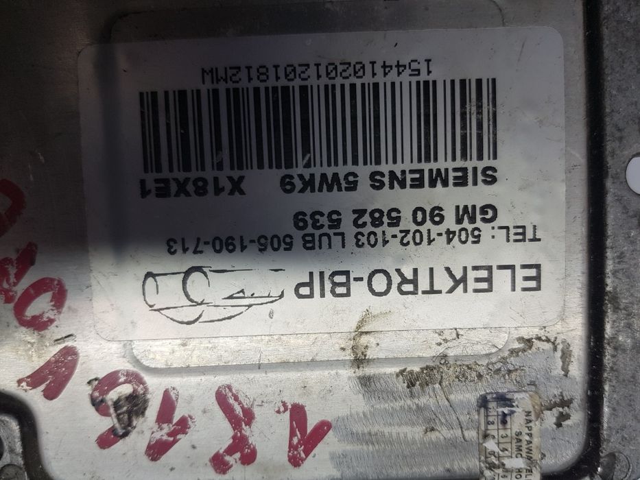 Sterownik Komputer Silnika Opel 1.8 16v z18xe1