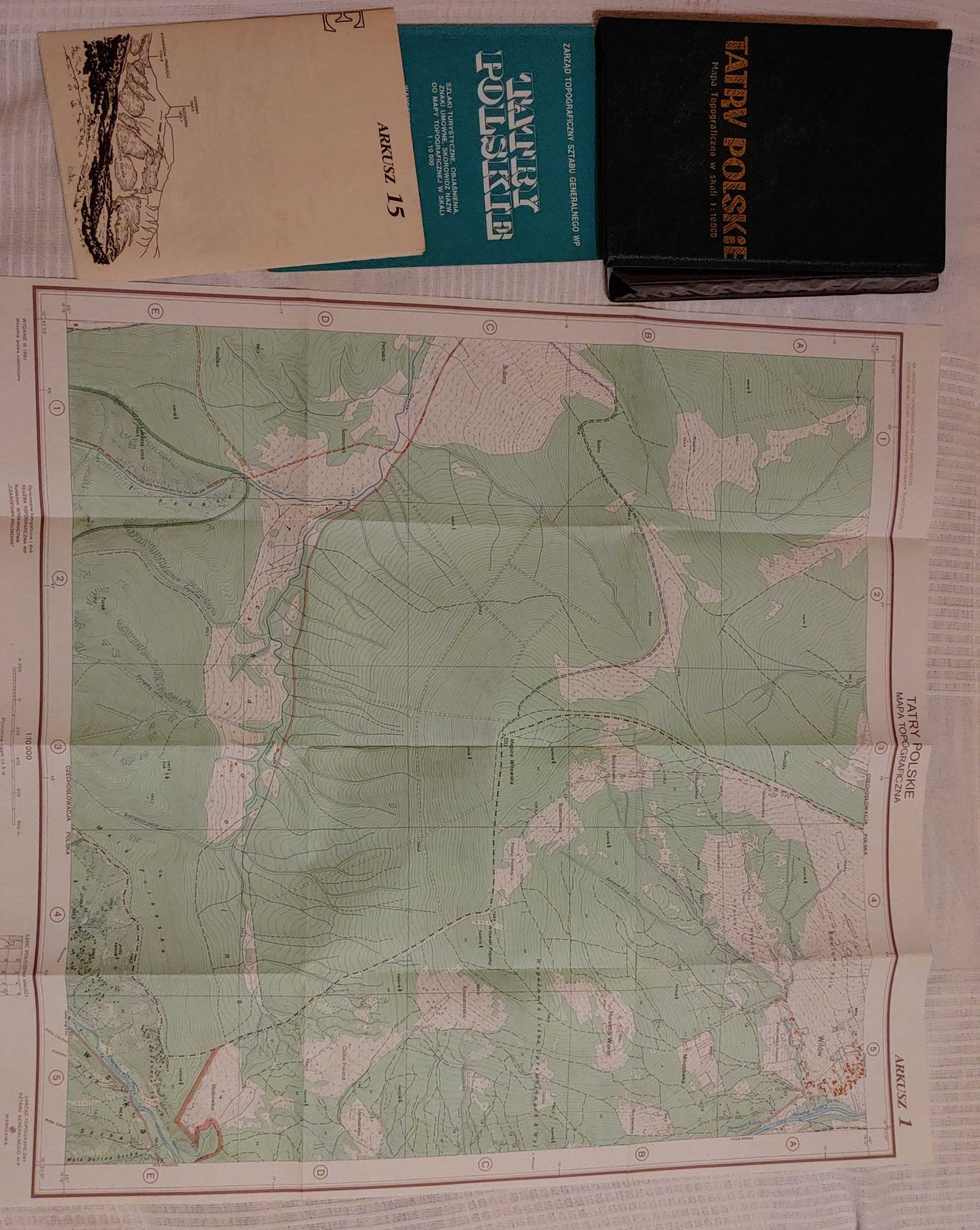 Tatry Polskie mapa topograficzna wojskowa 1:10 000