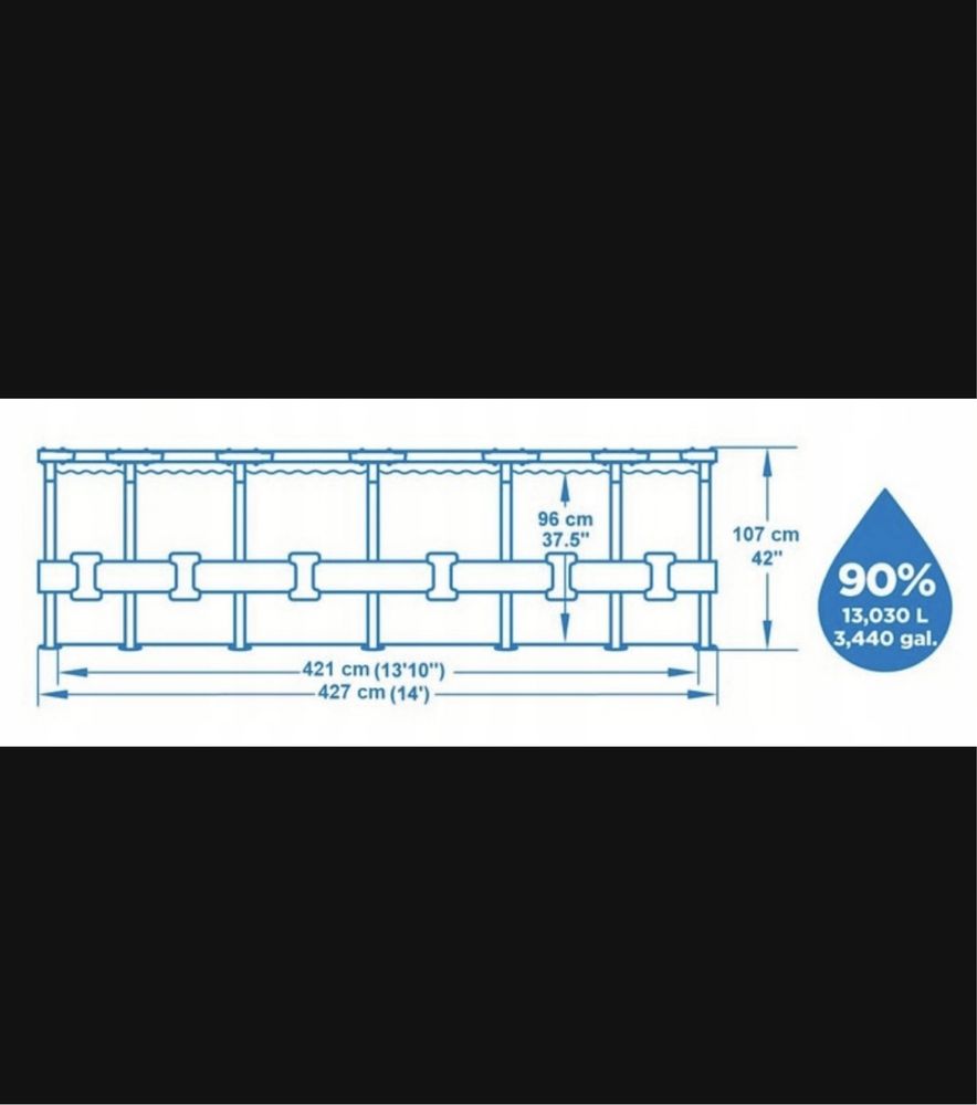 Basen stelażowy okrągły Bestway 427 x 427 cm NOWY
