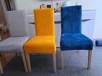 Pokrowce na krzesła pomarańczowe welur 4 szt komplet