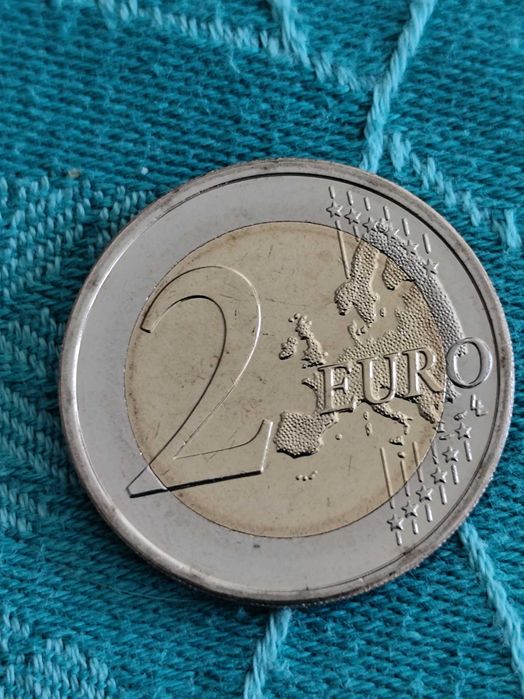 Moeda a cores 2€, flor nacional da Estónia