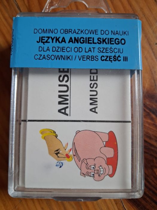 Kieszonkowe domino obrazkowe do nauki angielskiego.