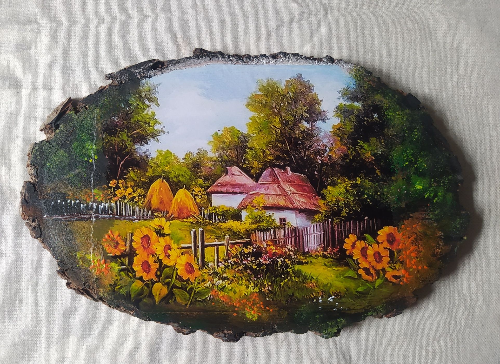 фотокартина на дереві в національному стилі   український подарунок