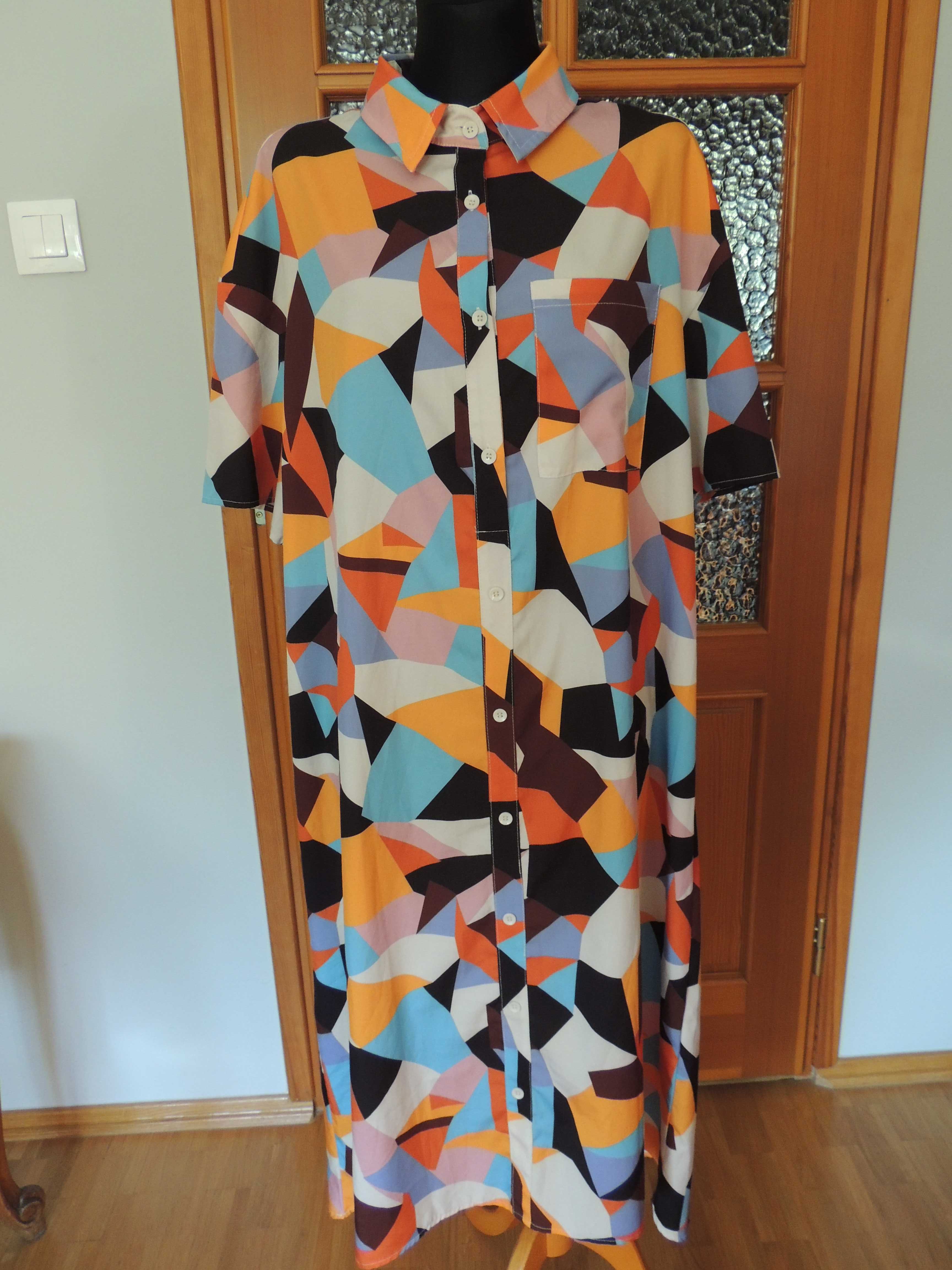 Shein sukienka maxi , krótki rękaw , rozmiar XL 44- 46