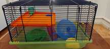 Gaiola para hamster com acessórios e brinquedo
