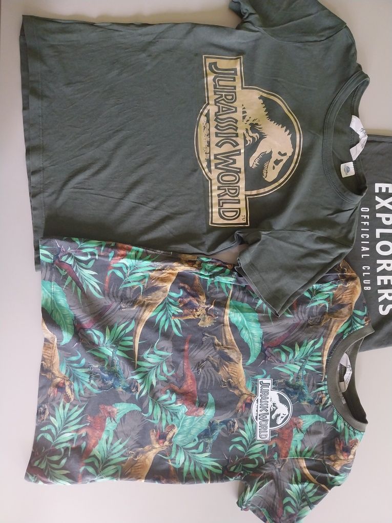 Trzy t-shirty H&M Jurassic Park 122/128.