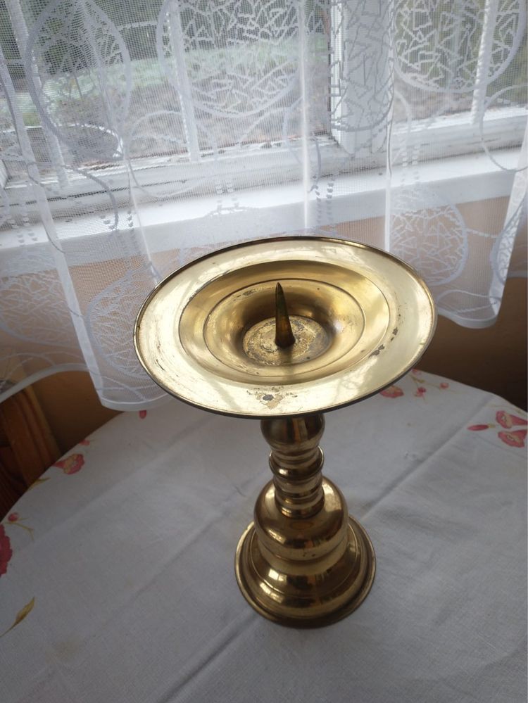 Mosiężny świecznik 30 cm wysokości