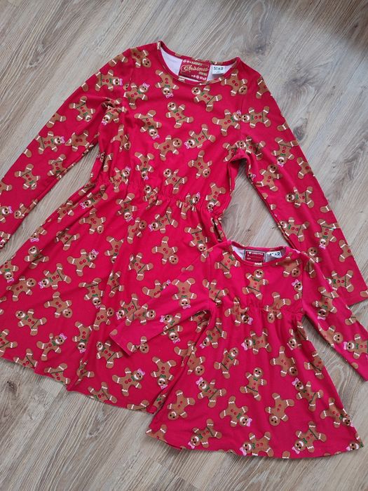 Star sukienki świąteczne dla mamy i córki matchy S 36 80 86