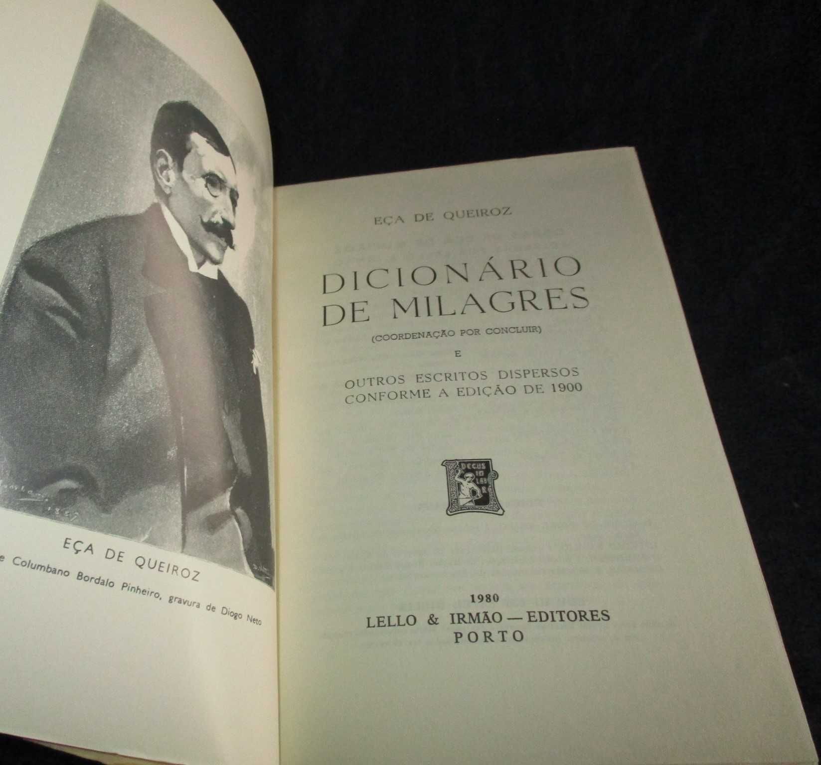 Livro Dicionário de Milagres Eça de Queiroz