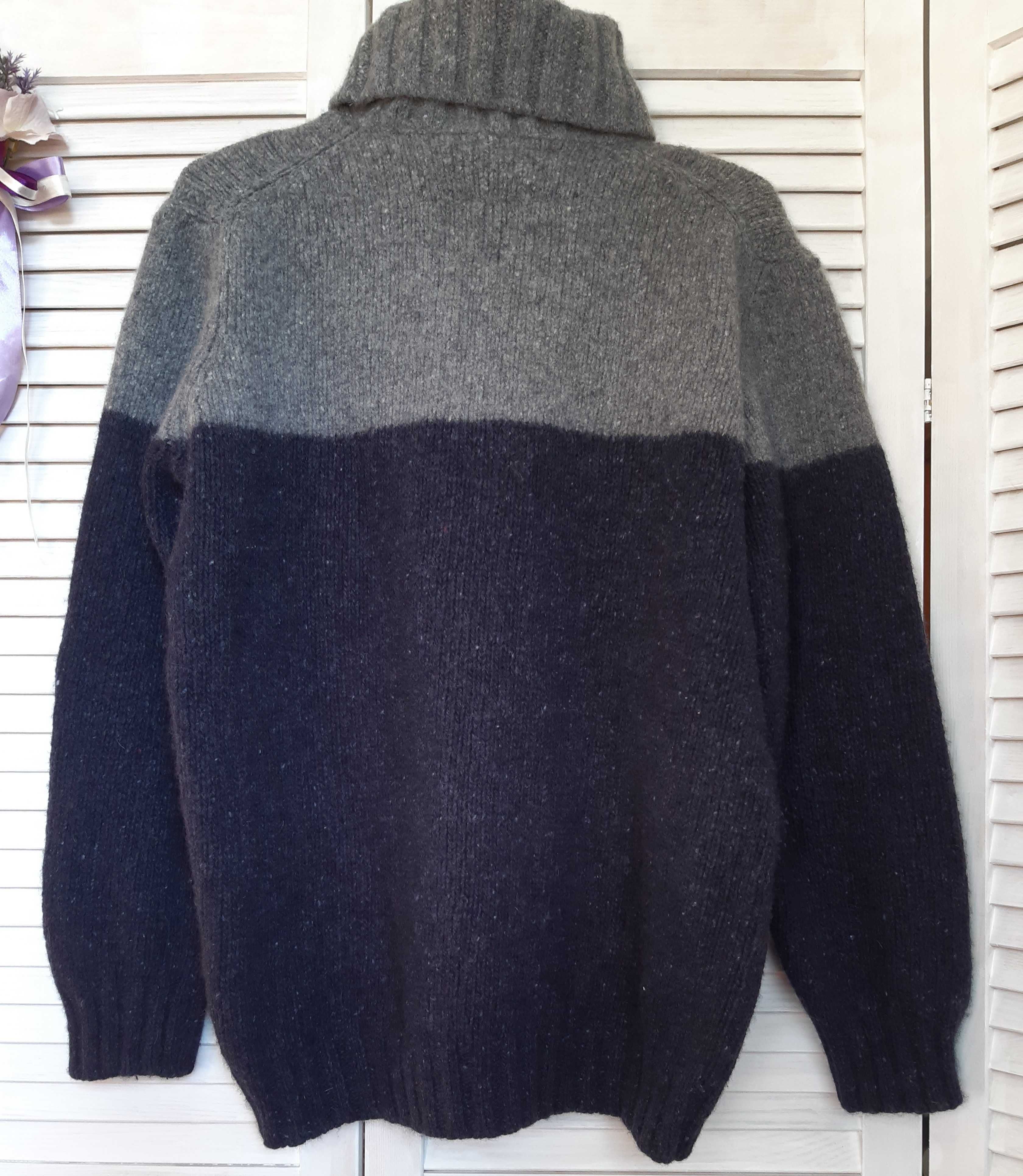 Мужской вязанный свитер, вязка косы, из шерсти италия lewis