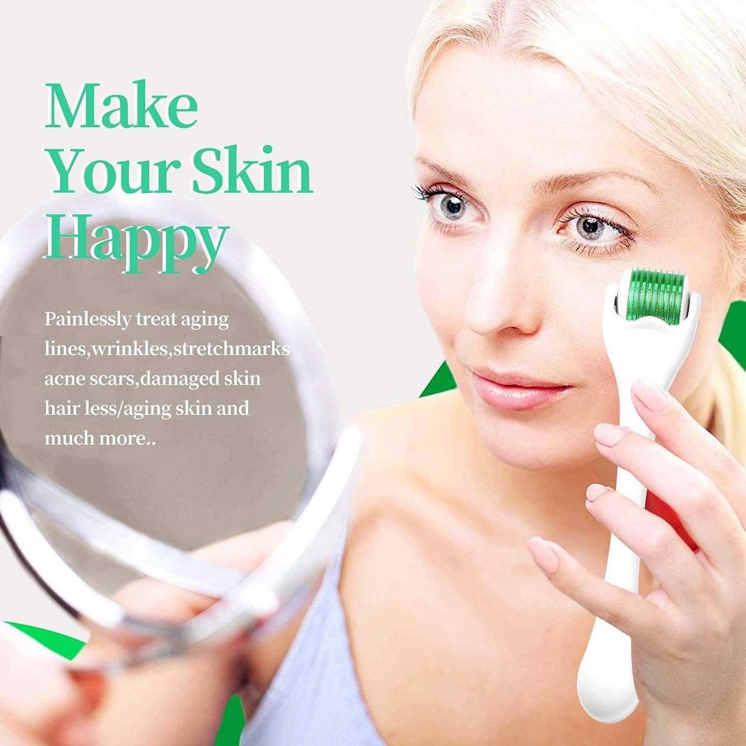 MICRONEEDLE - Derma Roller mezoterapia igłowa wałek do twarzy brody