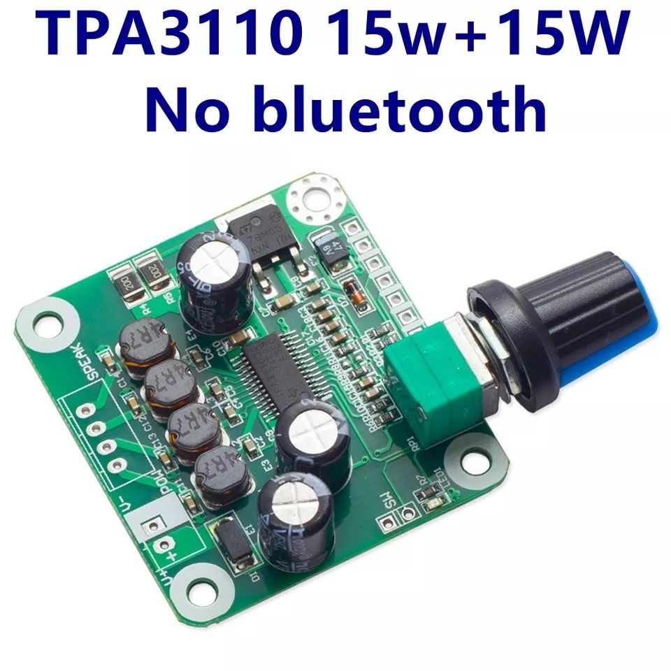 Усилитель мощности TPA3110 2*15 W. Питание DC 12-24V. Стерео, аудио.