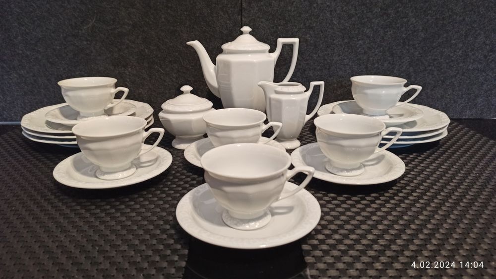 Porcelana Rosenthal Biała Maria Serwis 6 os Mokka  Stan Idealny