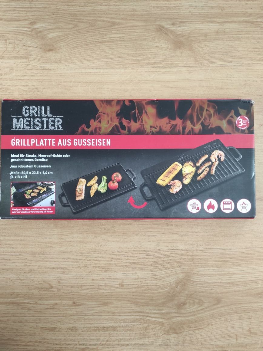 GrillMeister Żeliwna płyta grillowa