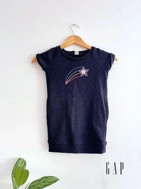 Vestido Túnica GAP – Azul – Algodão Canelado – 3 Anos