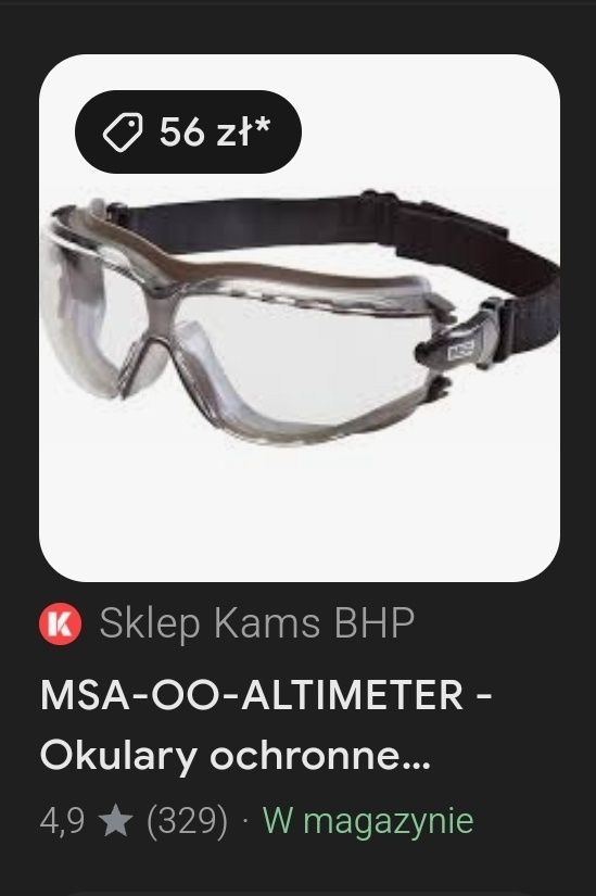 Okulary ochronne BHP