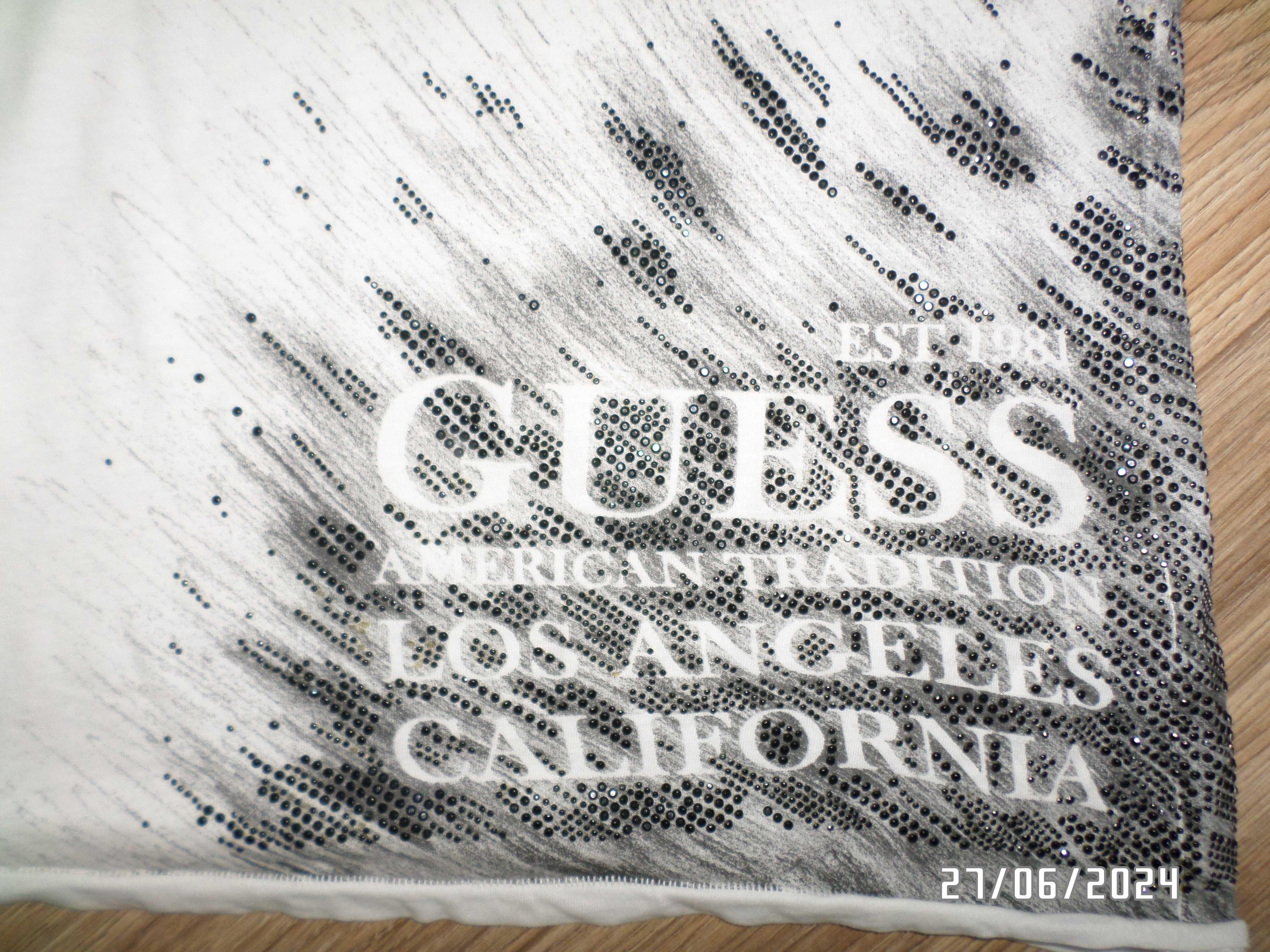 damska bawełniana koszulka-t-shirt damski-GUESS-L-40/42