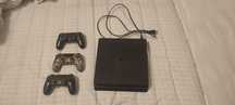 PS4 Slim 1 Tb + 3 comandos e 2 jogos