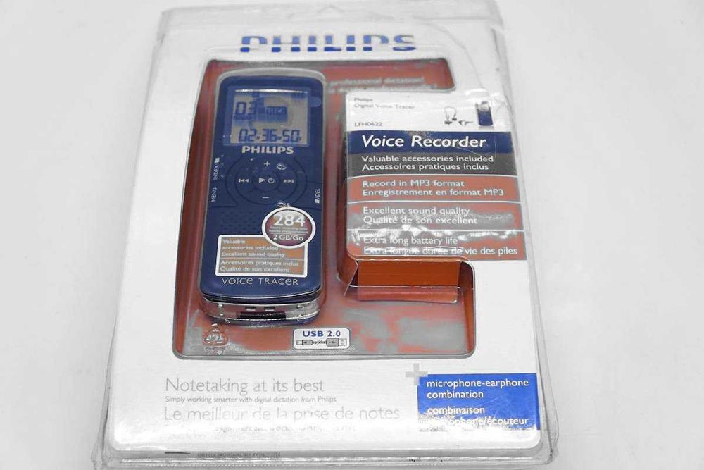NOWY dyktafon cyfrowy Philips Voice Tracer LFH0622