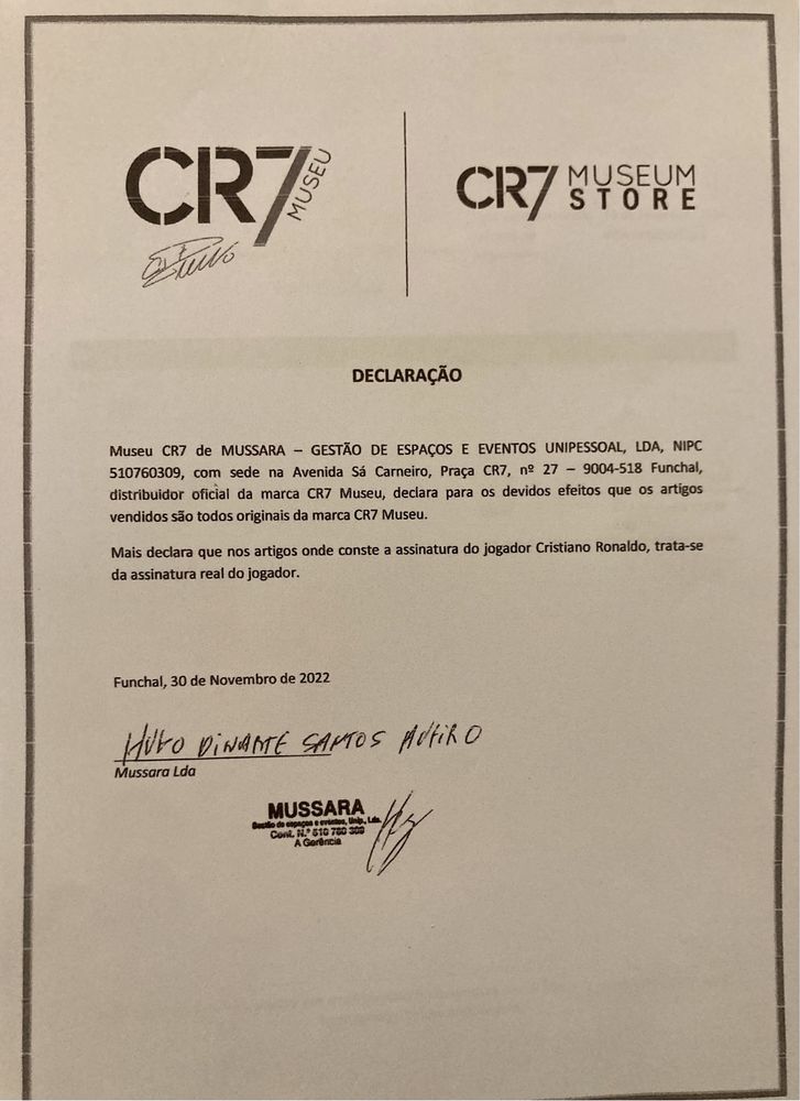 Bola AUTOGRAFADA a mão por CR7 Cristiano Ronaldo + Certificado OFICIAL