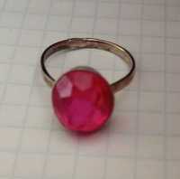 Кольцо (перстень) с розовым камнем серебро 875 ссср. винтаж