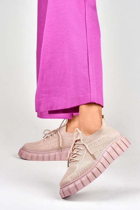 Elastyczne Różowe Buty Sportowe Damskie