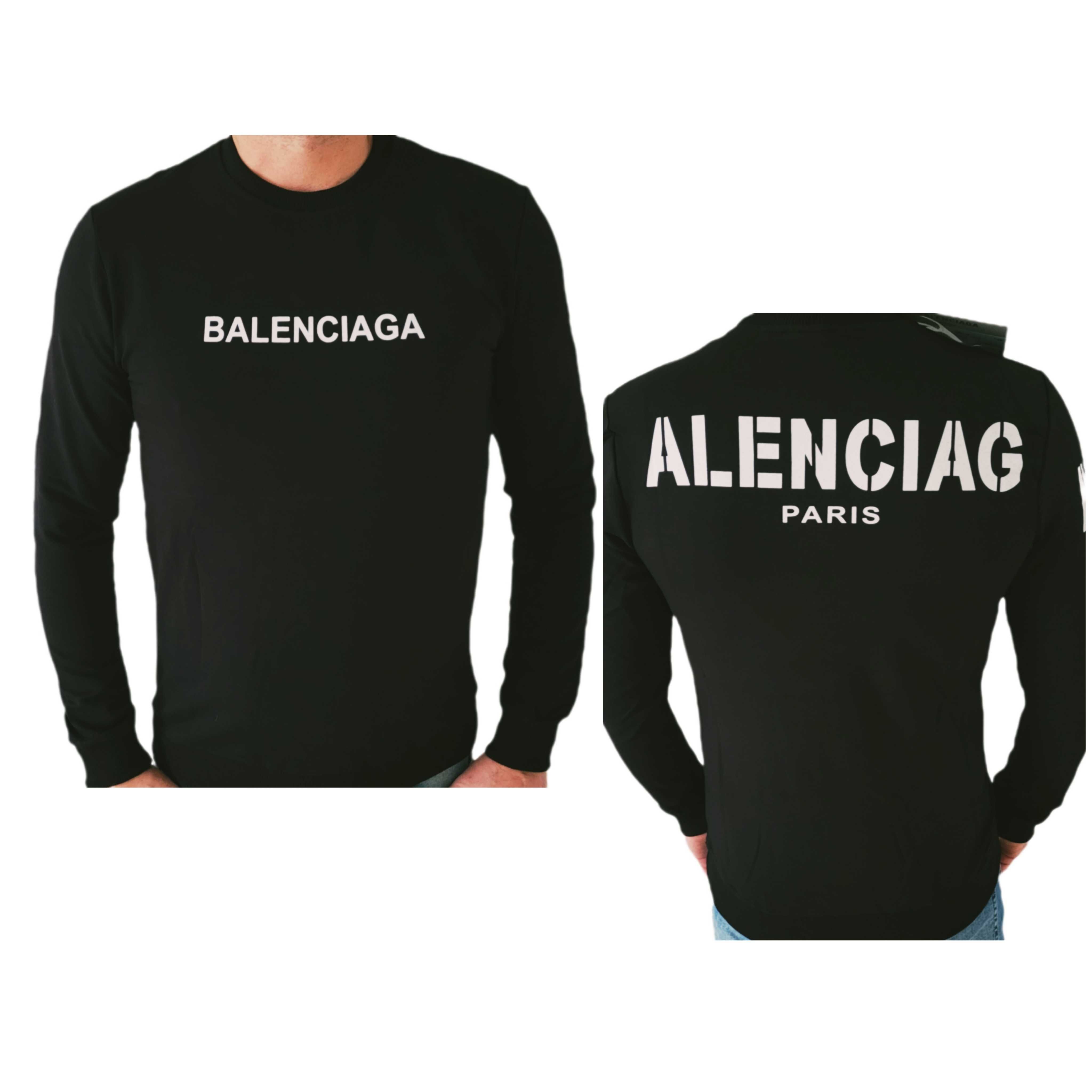 Bluza męska Balenciaga czarna z nadrukiem