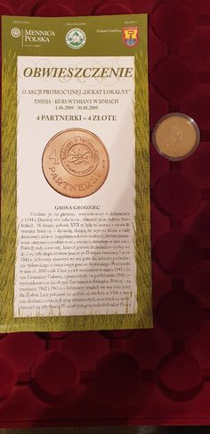 dukat 4 Partnerki Grodziec - pszczoła + folder emisyjny + kapsel
