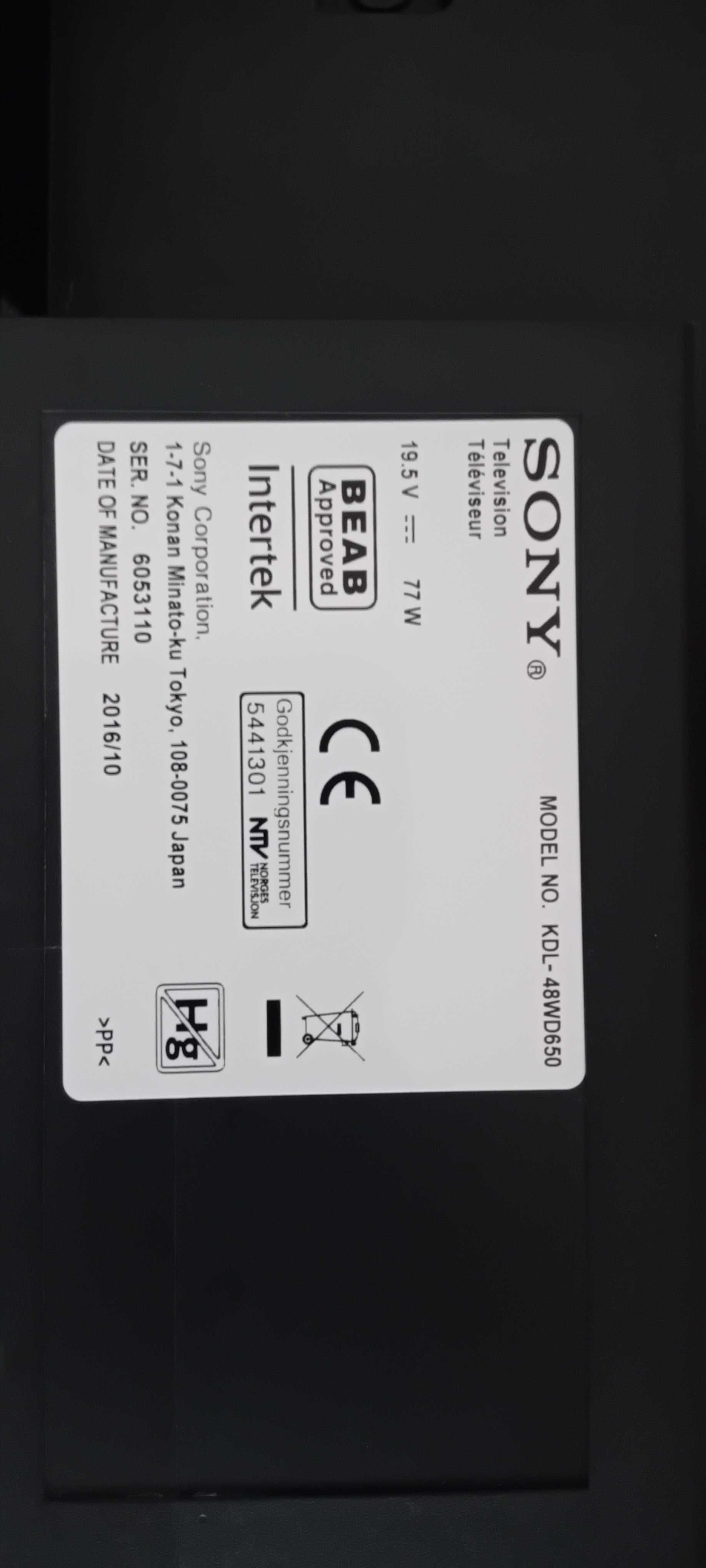 Sony bravia KDL 48WD650