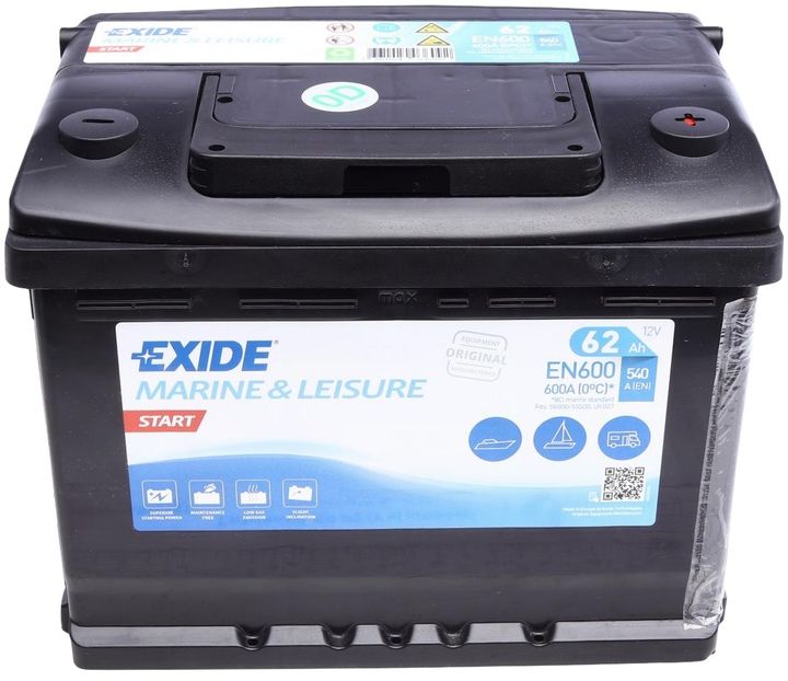 Акумуляторна батарея Exide 62 А/год 600 A 242 x 175 x 190 мм (-/+)