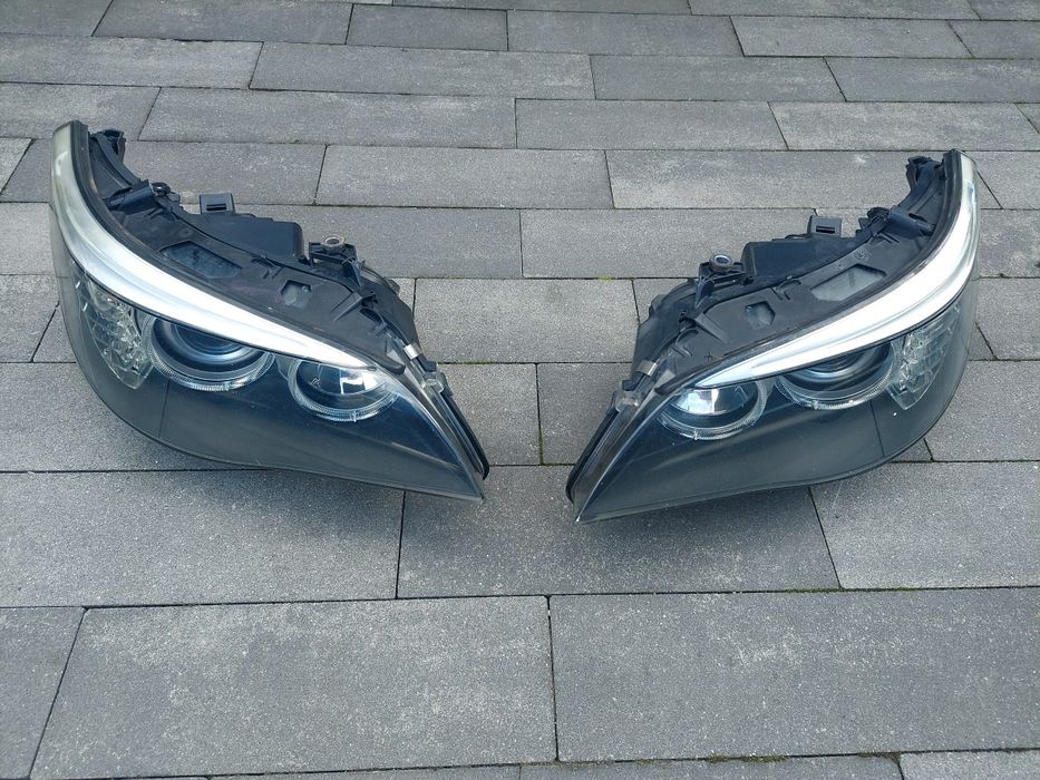 Reflektor lampa przód prawa lewa lci h7/europejska/ Bmw 5 e60 e61 lift