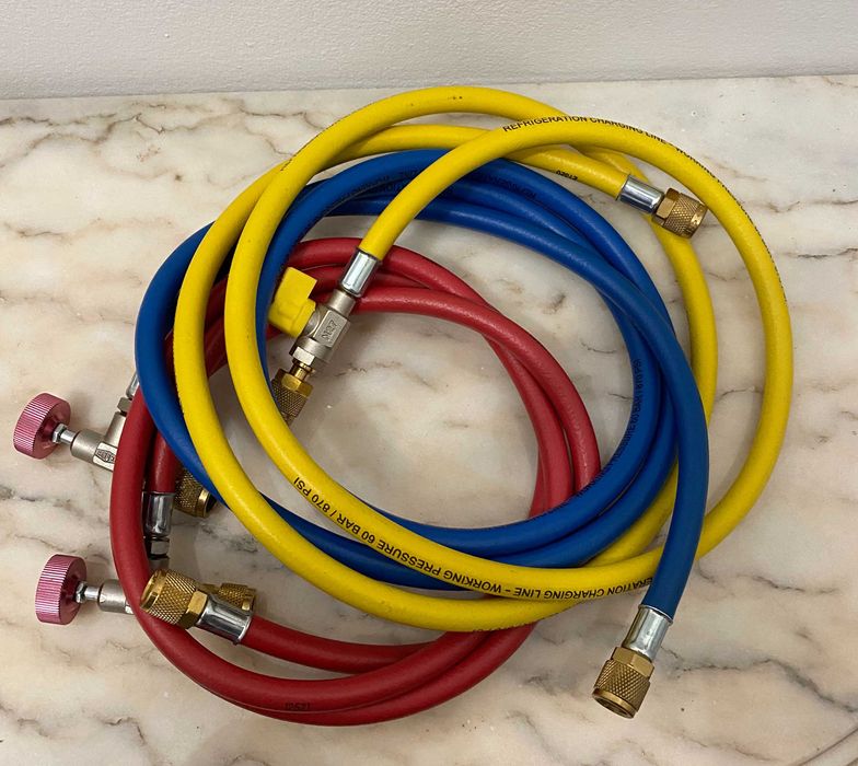 Kit de 3 mangueiras com engate rápido para ar condicionado Refco