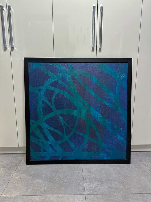 Obraz Hallaryd IKEA jak olejny na płótnie abstrakcja 100x100 cm