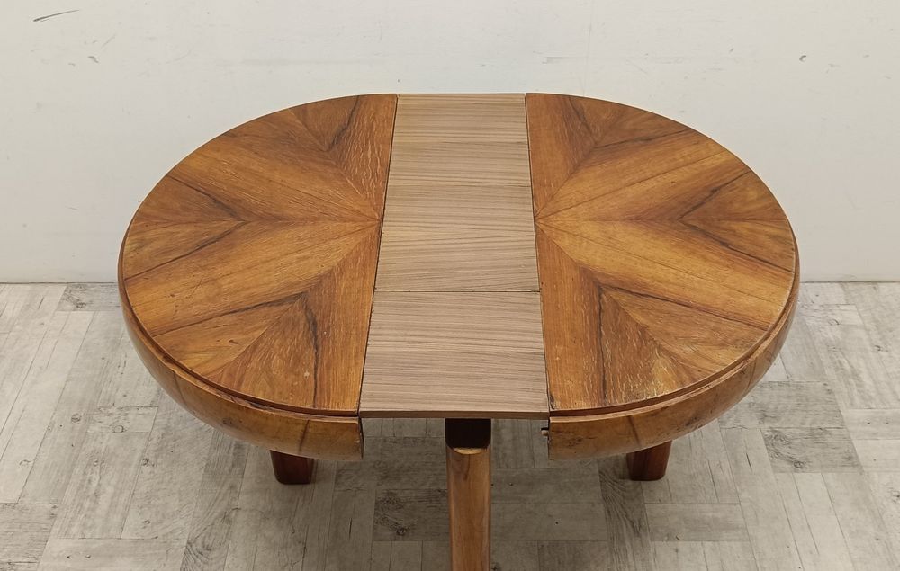 stary stół beczka art deco fornir orzech do salonu