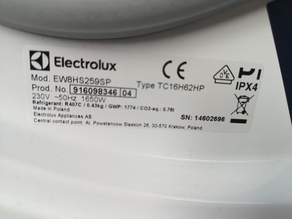 Suszarka ELECTROLUX - niesprawna (zepsuta)