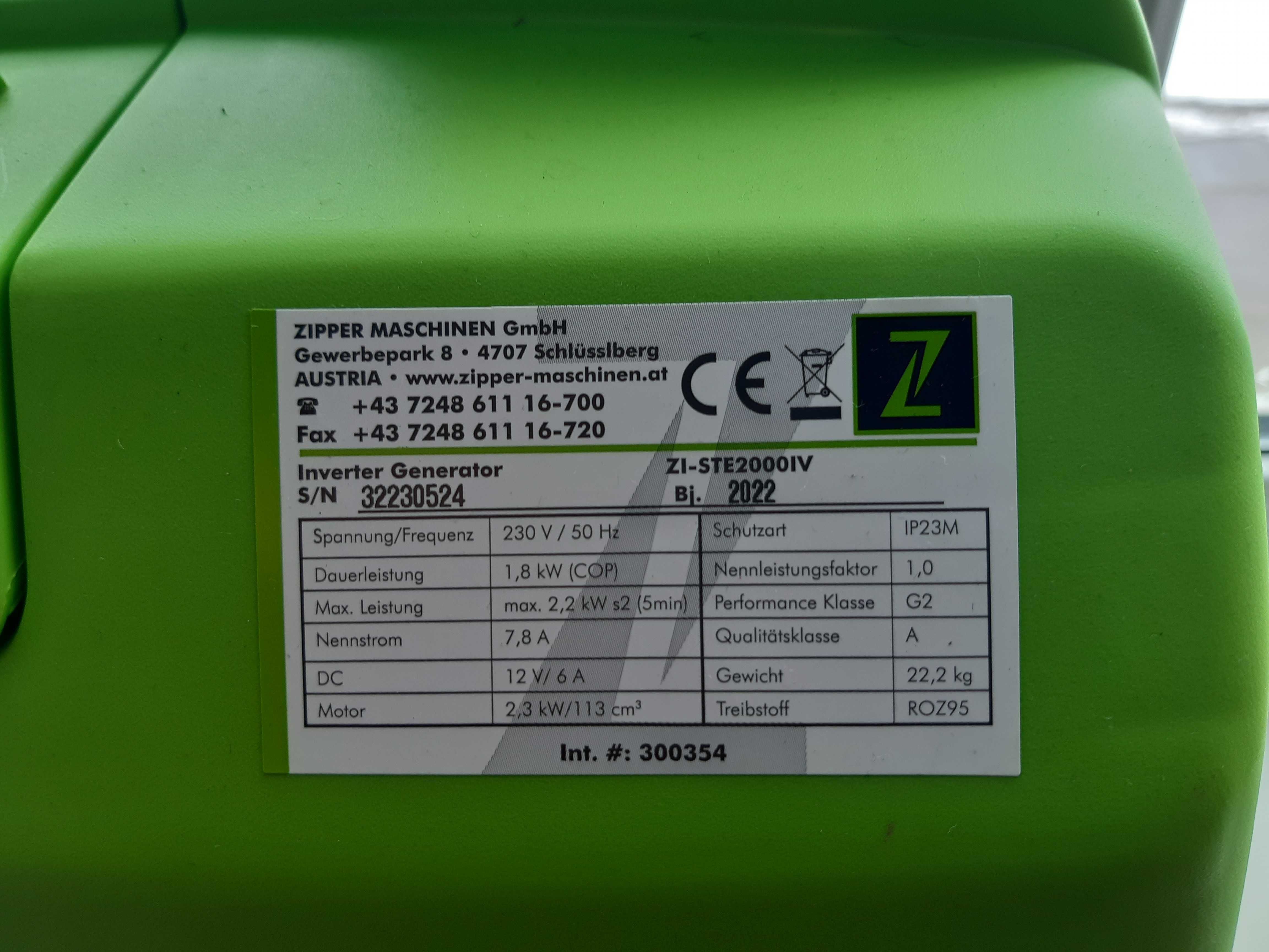 Генератор інверторний Zipper ZI-STE2000IV