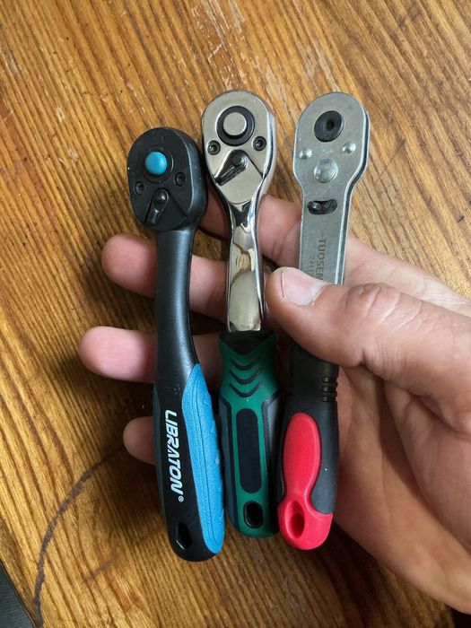 Трещотка торцевая 1/4 набор с 3 штук новий зручні міцні гарні сильні