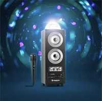 Аккумуляторная Bluetooth колонка, караоке Auna DiscoStar +светомузыка